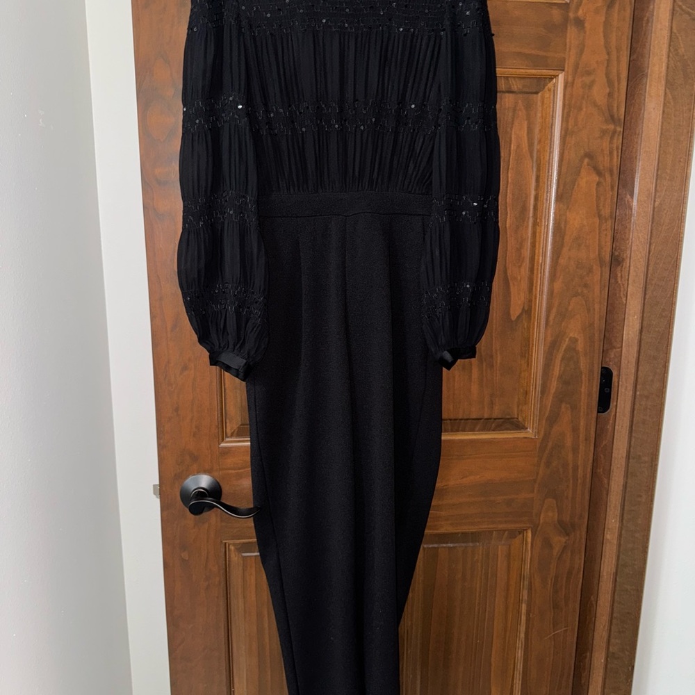 Express Black Sheath Dress with Bishop Sleeves